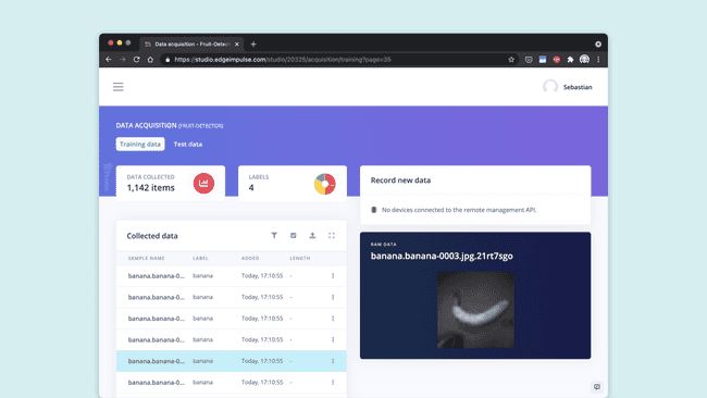 The Data Acquisition tool allows to inspect the uploaded assets