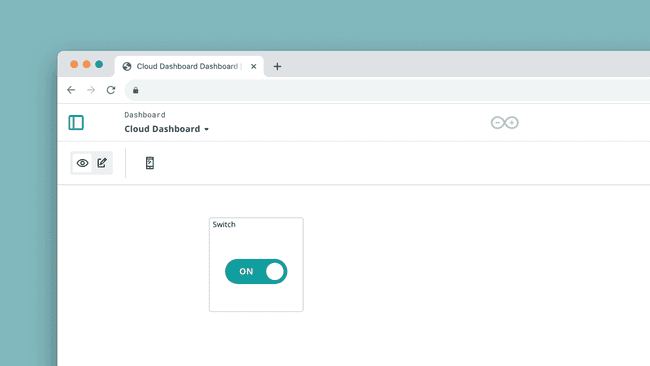 Dashboard in the Arduino Cloud.