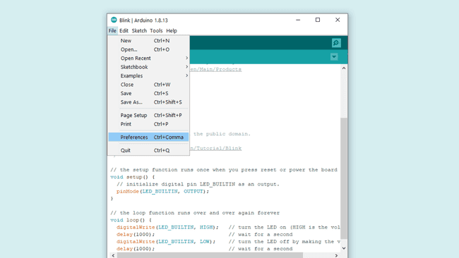 Preferences in Arduino IDE