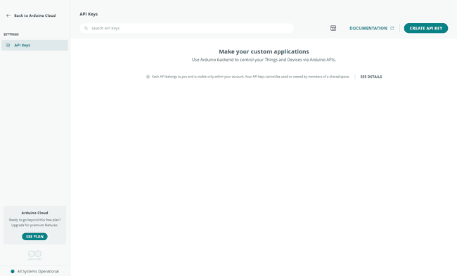 Arduino Cloud New API Key