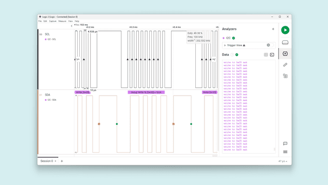 I2C output data