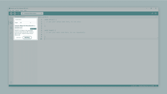 Installing the Arduino Mbed OS Nicla Boards core in the Arduino IDE bootloader