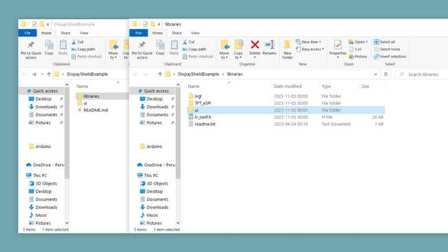 Folder structure of the exported files