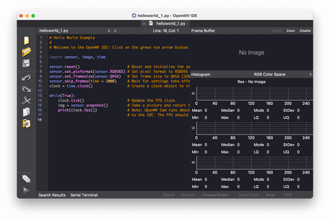 OpenMV editor.