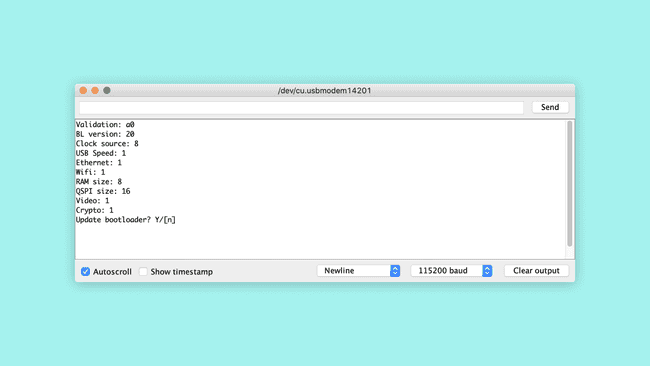 Serial monitor with specifications