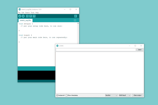 Figure 3: serial port terminal for the offline IDE