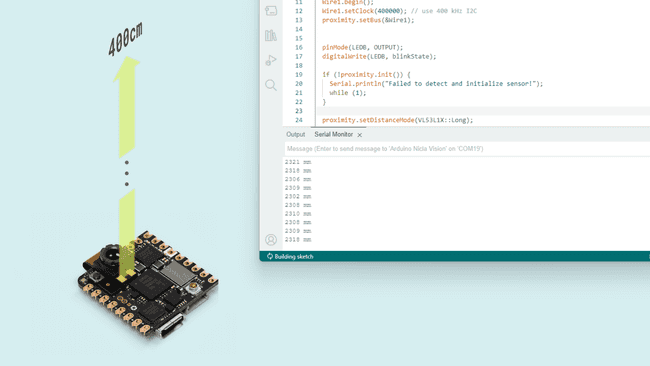 ToF Sensor test using Arduino